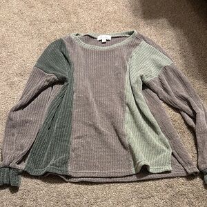 Colorblock Long Sleeve Blouse